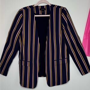 Halogen Yellow and Pink Stripped Navy Blazer from Halogen Size L